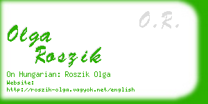 olga roszik business card